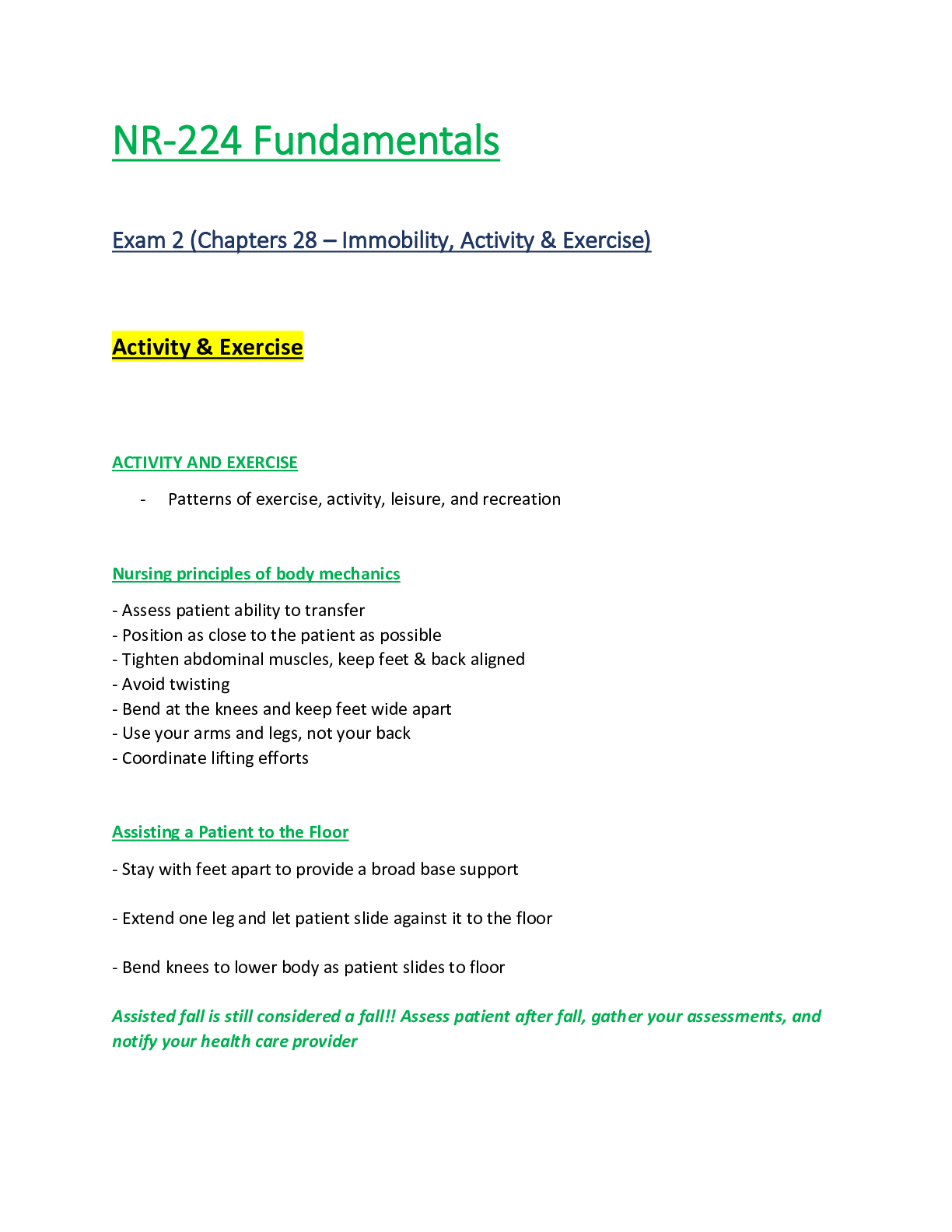 Preview image for NR224 / NR 224 Exam 2 (Latest Update) Fundamentals - Chamberlain